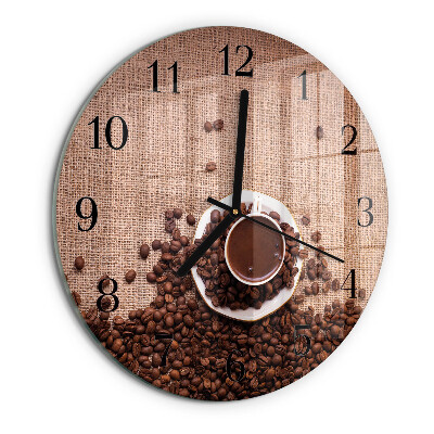 Ceas din sticlă rotund Boabe de cafea