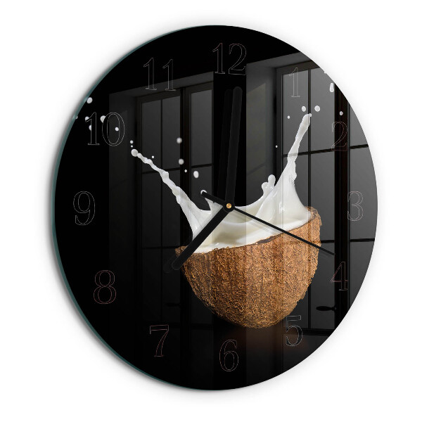 Ceas din sticlă rotund Nucă de cocos