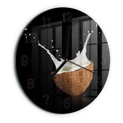 Ceas din sticlă rotund Nucă de cocos