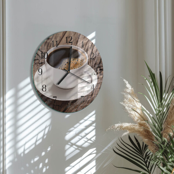Ceas din sticlă rotund Cafea