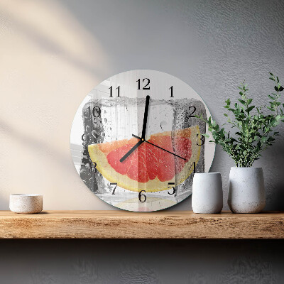 Ceas din sticlă rotund Înghețată de grapefruit
