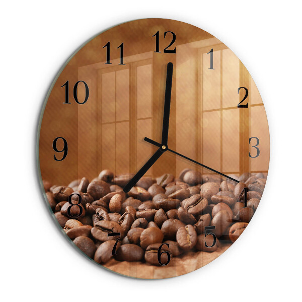 Ceas din sticlă rotund Boabe de cafea