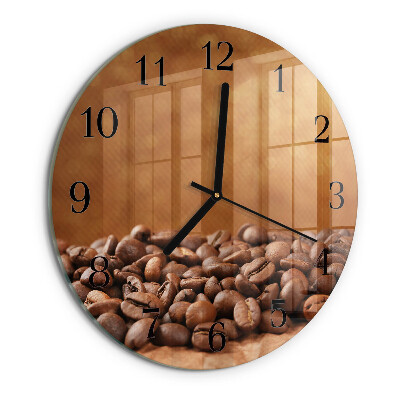 Ceas din sticlă rotund Boabe de cafea