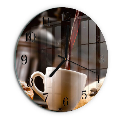 Ceas din sticlă rotund Cafea