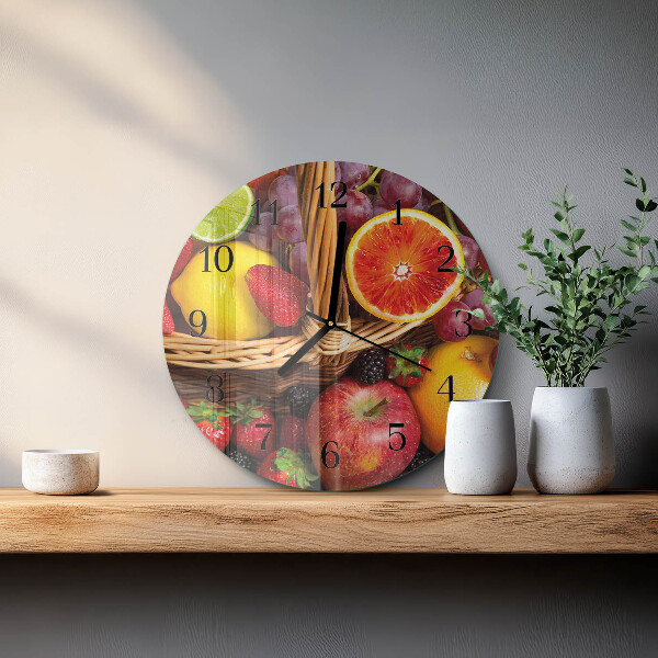 Ceas din sticlă rotund Fructe