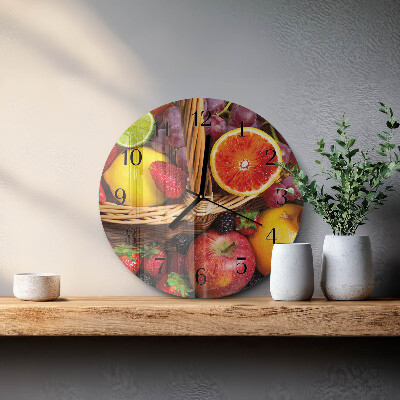 Ceas din sticlă rotund Fructe