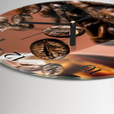 Ceas din sticlă rotund Boabe de cafea