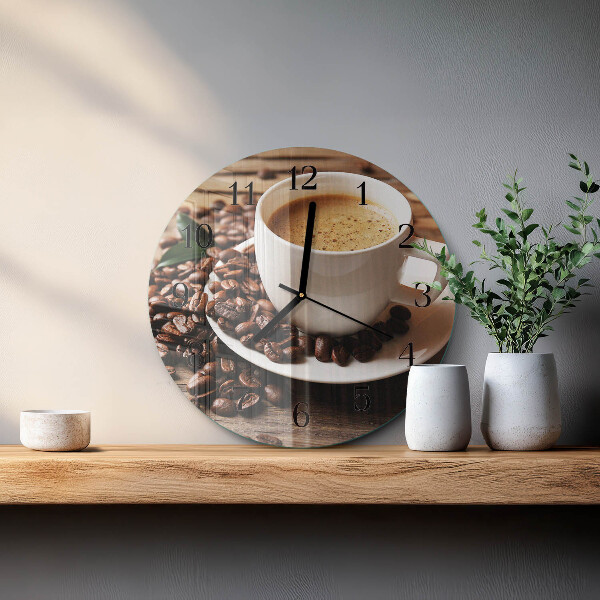 Ceas din sticlă rotund Cafea