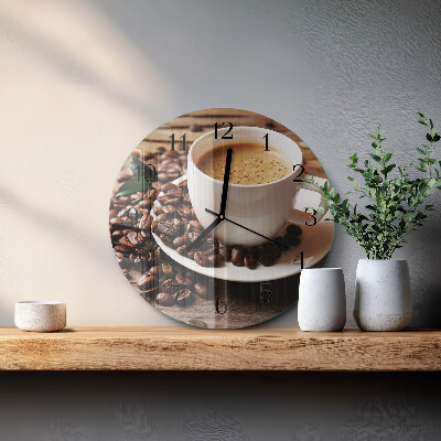Ceas din sticlă rotund Cafea