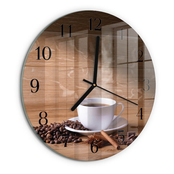 Ceas din sticlă rotund Cafea