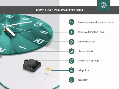 Ceas din sticlă rotund Portocale