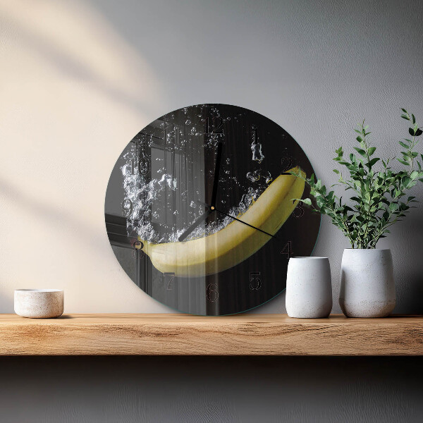 Ceas din sticlă rotund Banană