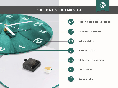 Ceas din sticlă rotund Roșii