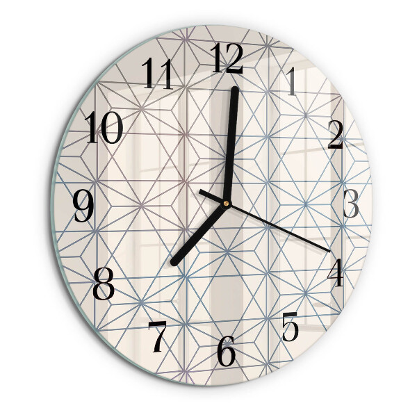 Ceas din sticlă rotund Model geometric