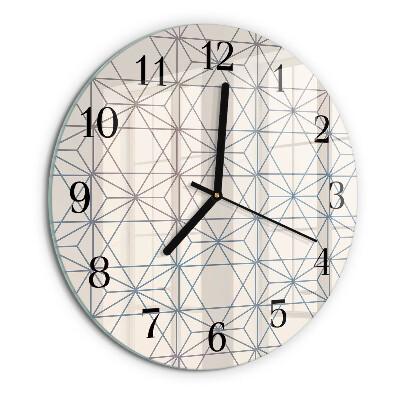 Ceas din sticlă rotund Model geometric