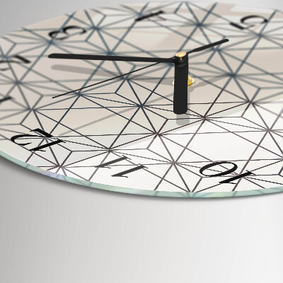 Ceas din sticlă rotund Model geometric