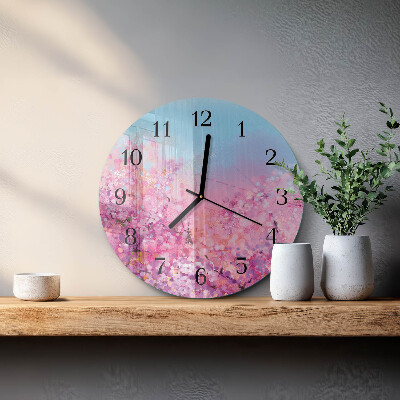 Ceas din sticlă rotund Model floral