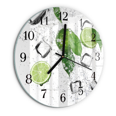 Ceas din sticlă rotund Lime