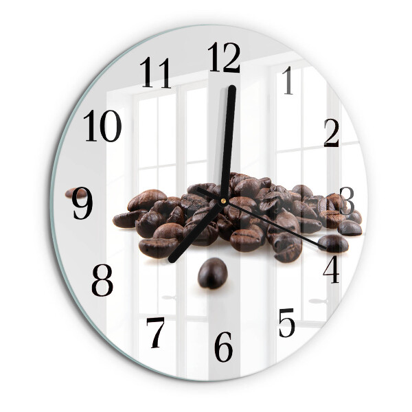 Ceas din sticlă rotund Boabe de cafea