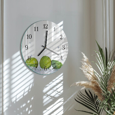 Ceas din sticlă rotund Lime