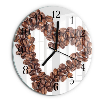 Ceas din sticlă rotund Boabe de cafea