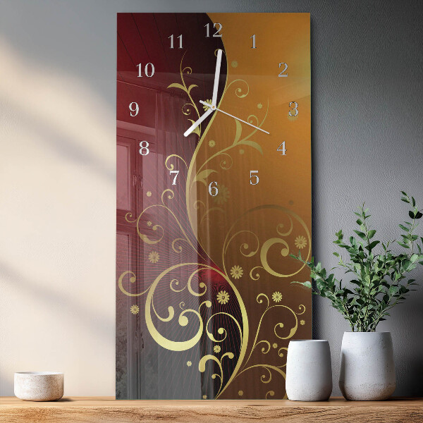 Ceas vertical de perete din sticlă Abstracție