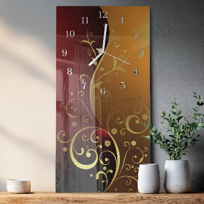 Ceas vertical de perete din sticlă Abstracție