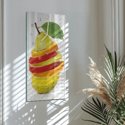 Ceas vertical de perete din sticlă Fructe
