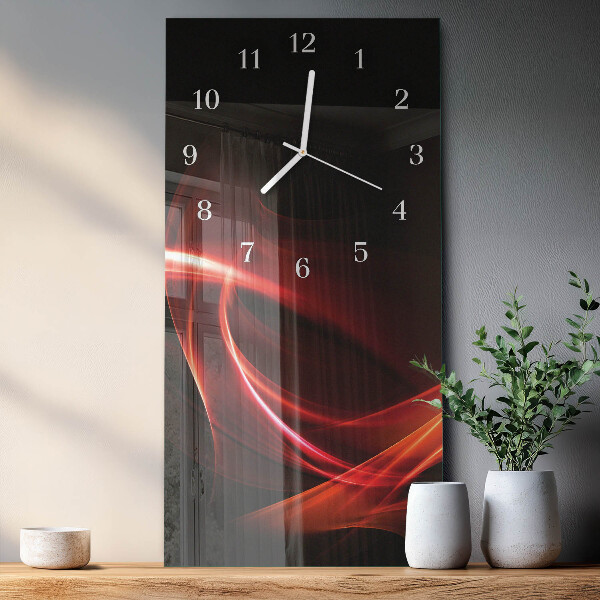 Ceas vertical de perete din sticlă Abstracție