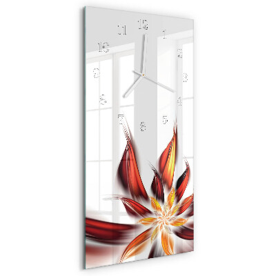 Ceas vertical de perete din sticlă Floare