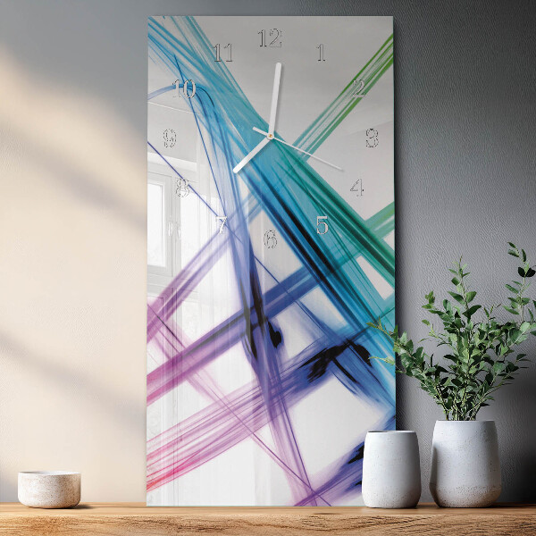Ceas vertical de perete din sticlă Abstracție