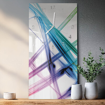 Ceas vertical de perete din sticlă Abstracție