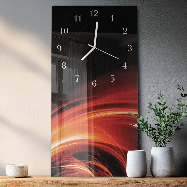 Ceas vertical de perete din sticlă Abstracție