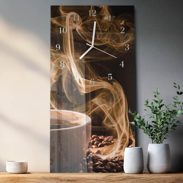 Ceas vertical de perete din sticlă Ceașcă de cafea