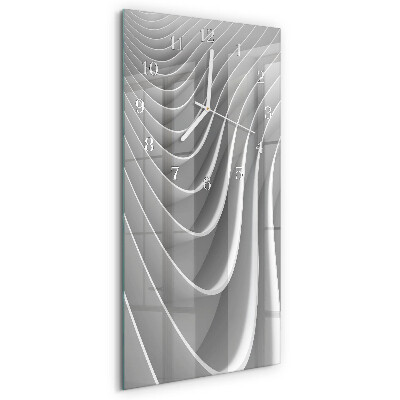 Ceas vertical de perete din sticlă Abstracție