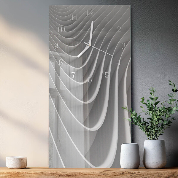 Ceas vertical de perete din sticlă Abstracție
