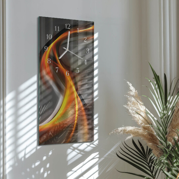 Ceas vertical de perete din sticlă Abstracție