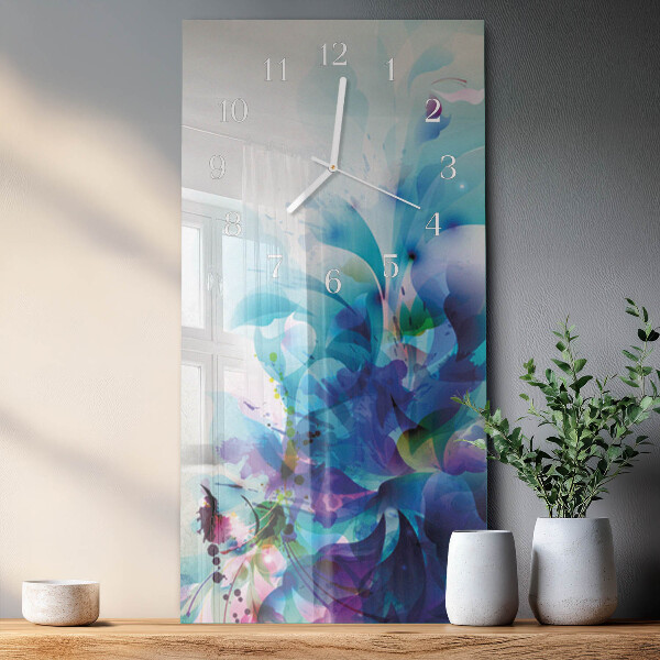 Ceas vertical de perete din sticlă Abstracție