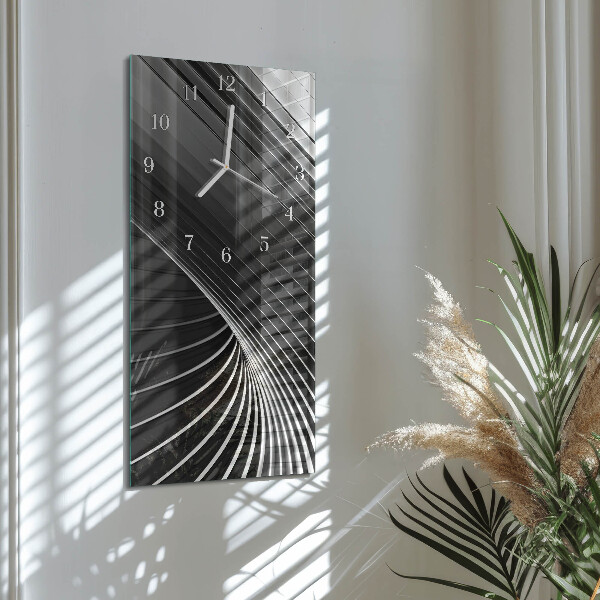 Ceas vertical de perete din sticlă Abstracție