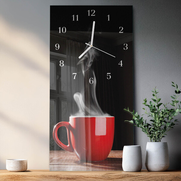 Ceas vertical de perete din sticlă Ceașcă de cafea