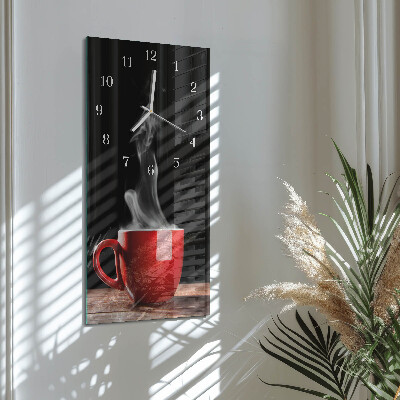 Ceas vertical de perete din sticlă Ceașcă de cafea