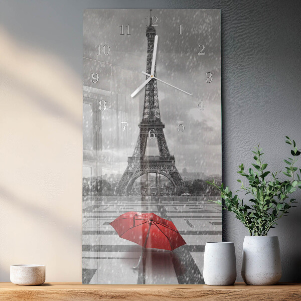 Ceas vertical de perete din sticlă Turnul Eiffel