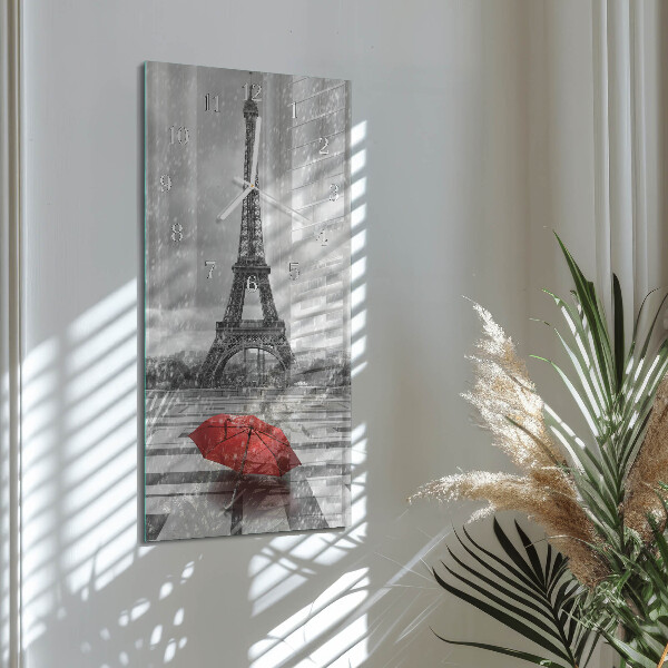 Ceas vertical de perete din sticlă Turnul Eiffel