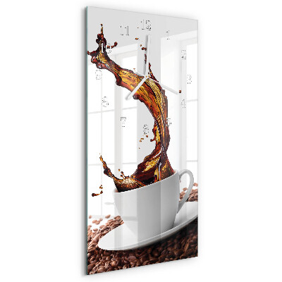 Ceas vertical de perete din sticlă Ceașcă de cafea