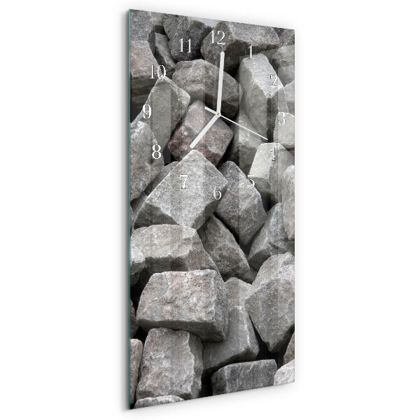 Ceas vertical de perete din sticlă Pietre