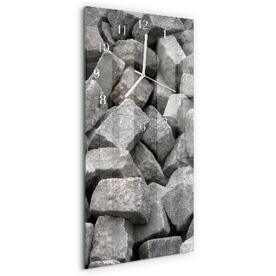 Ceas vertical de perete din sticlă Pietre