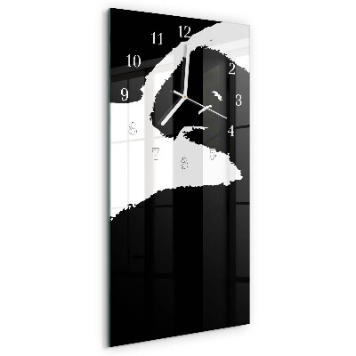 Ceas vertical de perete din sticlă Abstracție