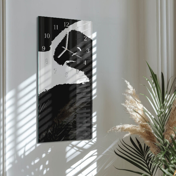 Ceas vertical de perete din sticlă Abstracție