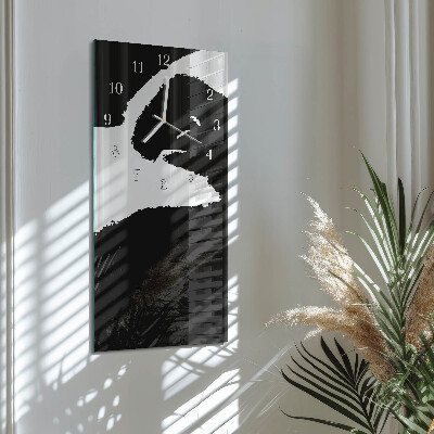 Ceas vertical de perete din sticlă Abstracție