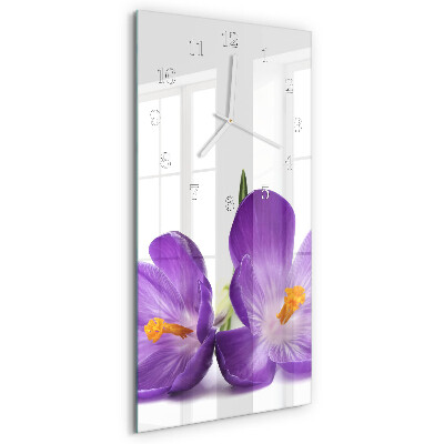 Ceas vertical de perete din sticlă Floare